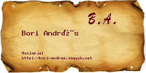Bori András névjegykártya
